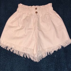 White paper bag shorts